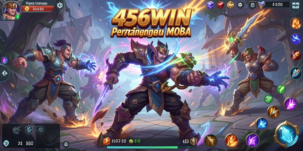 Screenshot dari gameplay <strong>456WIN</strong> yang menampilkan aksi seru dalam pertarungan antar pahlawan.
