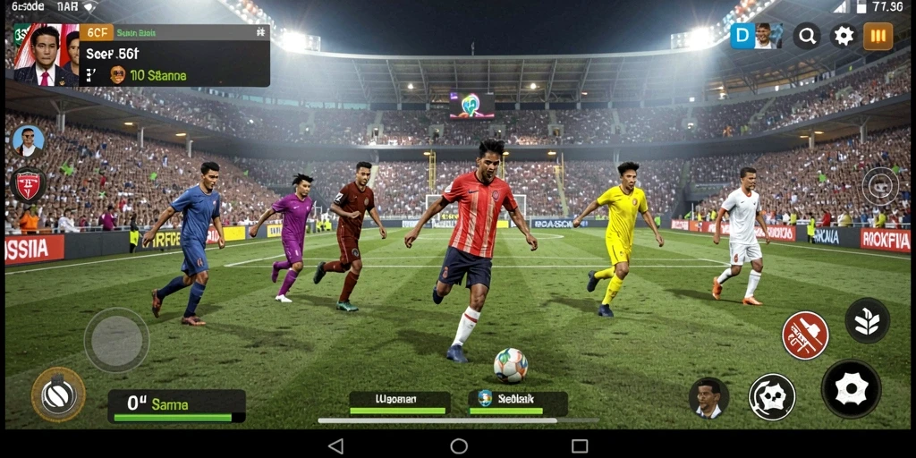 Gameplay seru di lapangan dengan grafis memukau.
