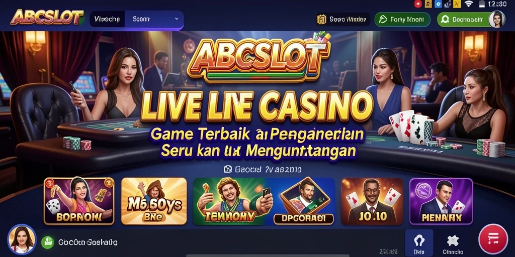 Screenshot gameplay ABCSLOT yang menawarkan pengalaman Live Casino seru.