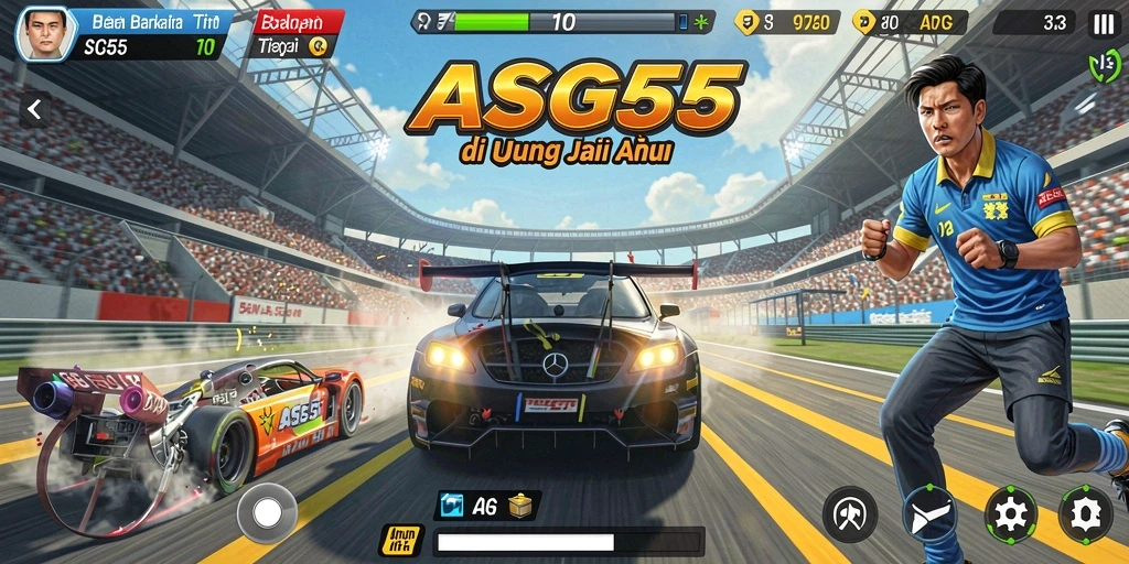 Tampilan mendebarkan dari gameplay balapan ASG55