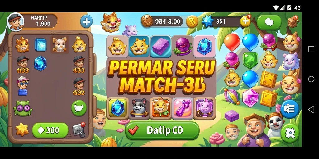Tampilan gameplay seru HARAPJP dengan grafis colorful.