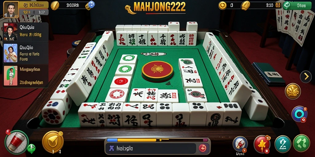 Tampilan gameplay QiuQiu yang mengasyikkan di MAHJONG222.