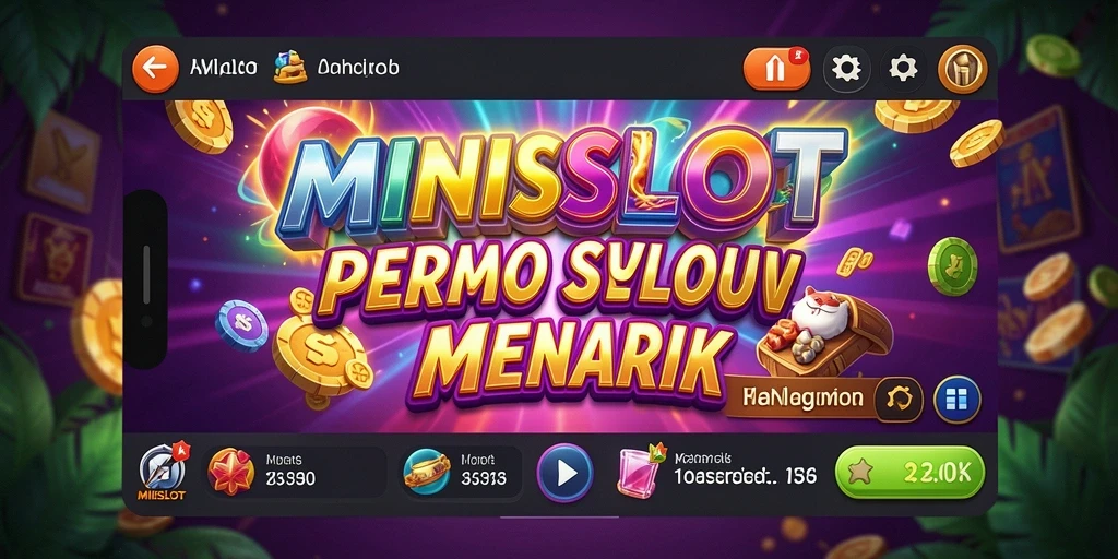 Screenshot gameplay MINISLOT menampilkan slot yang berwarna-warni dan interaktif.