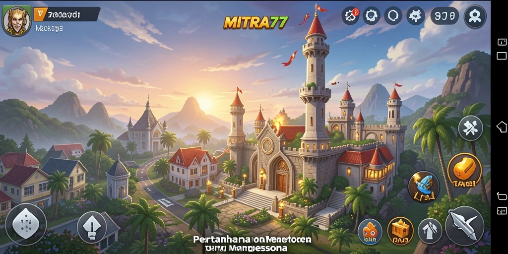 Screenshot gameplay MITRA77 menampilkan aksi menara pertahanan yang mendebarkan.