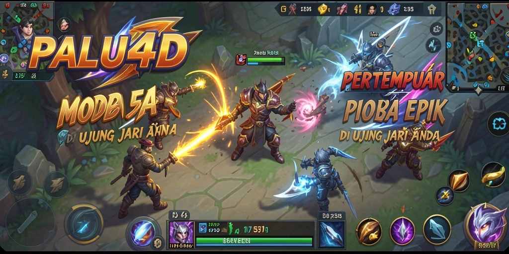 Tampilan gameplay mengesankan dalam pertempuran MOBA.