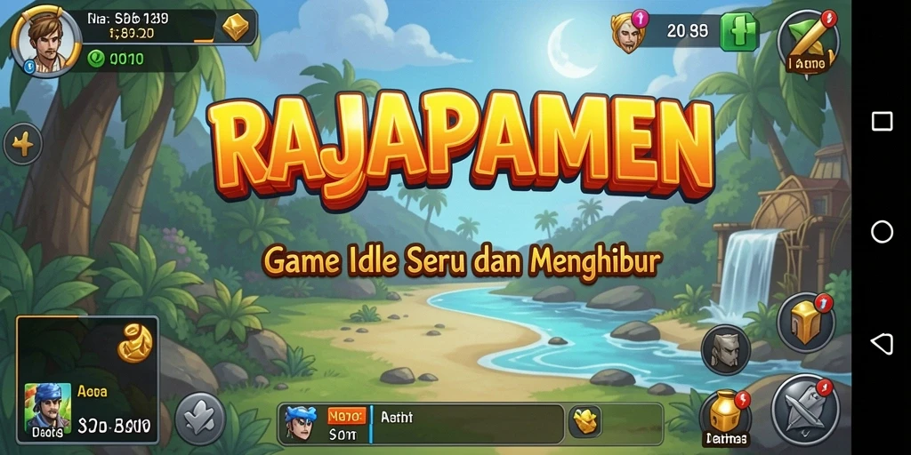 Screenshot utama RAJAPAMEN menampilkan gameplay Idle yang menarik.