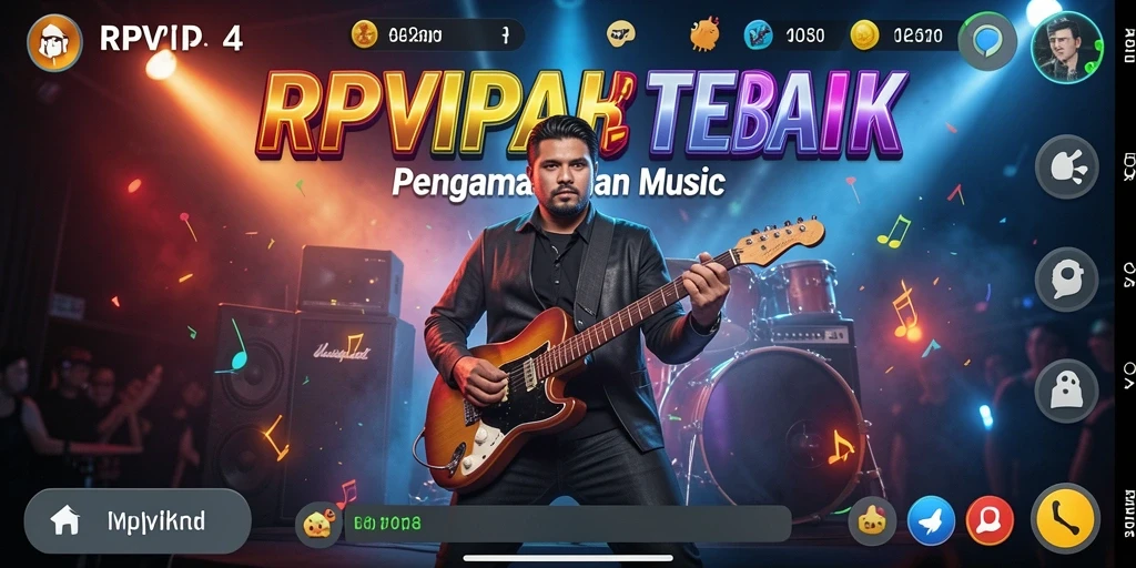 Tampilan menarik dari gameplay RPVIP4 yang penuh musik.