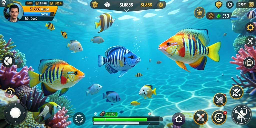 Tampilan gameplay seru Tembak Ikan di SL888.