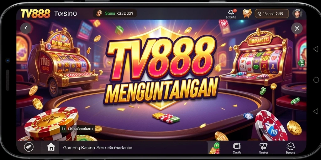 Tampilan gameplay seru di aplikasi TV888 yang menampilkan berbagai permainan kasino.