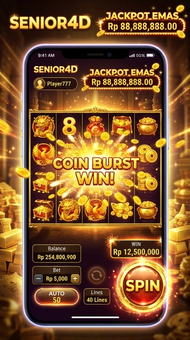 Tampilan awal aplikasi senior4d yang modern dan menarik.